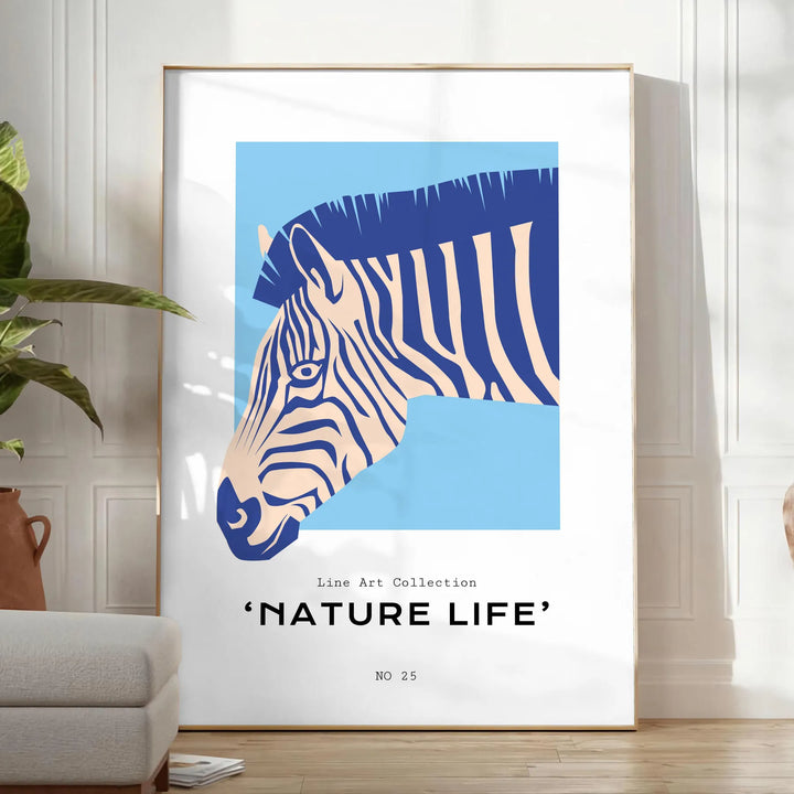 Zebra Animal Art Print Travel Poster High Quality Frame Premium Print Home Decor Color