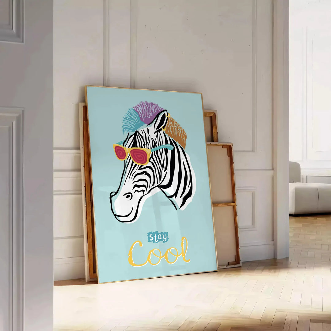 Zebra Animal Print Travel Poster High Quality Frame Premium Print Home Decor Color