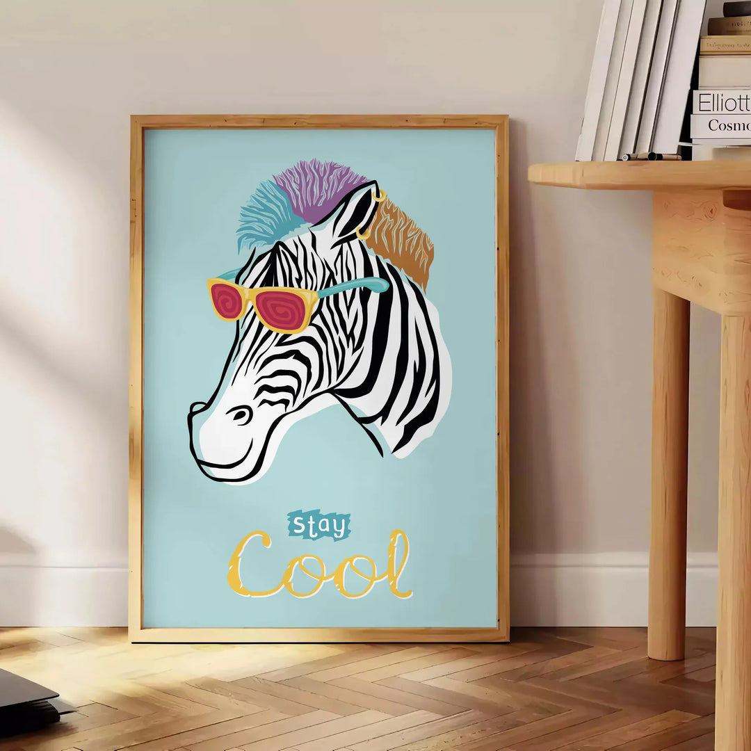 Zebra Animal Print Travel Poster High Quality Frame Premium Print Home Decor Color