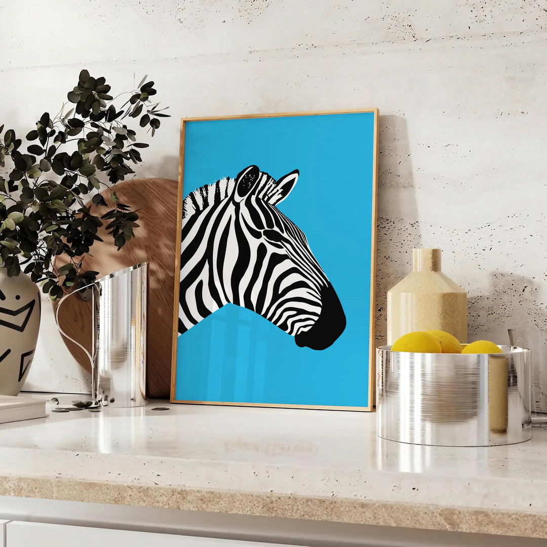 Zebra Animal Wall Print Travel Poster High Quality Frame Premium Print Home Decor Color