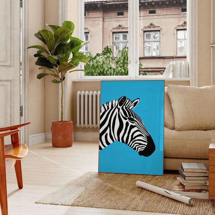 Zebra Animal Wall Print Travel Poster High Quality Frame Premium Print Home Decor Color