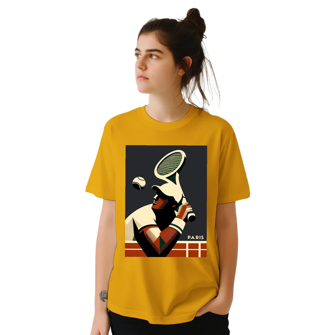 T-shirt vibrante de ténis, ideal para usar em campo e fora dele, com conforto e durabilidade