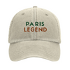 Vintage Tennis Paris Legend Cap mit gesticktem Design, aus 100% gebürsteter Baumwolle, lässiger Look mit vorgekrümmtem Schirm