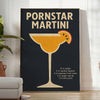 Affiche exclusive thème cocktail Pornstar Martini parfaite intérieur élégants tons noir gris formats 50x70 30x40 pièce unique cadre passionnés mixologie