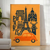 magie Paris affiche vibrante teintes rouges oranges idéal intérieur format 50x70 30x40 une touche élégance disponible encadrement