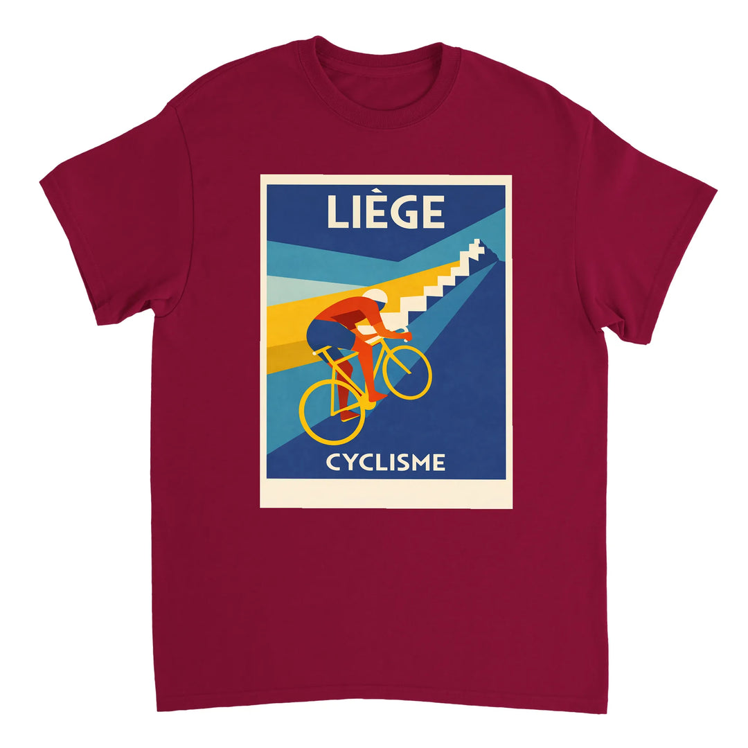 T-shirt Liège Belgium Cyclisme, ιδανικό για ποδηλάτες και καθημερινές εμφανίσεις, διαθέσιμο σε S, M, L, XL, XXL