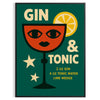 Affiche captivante teintes orange vert idéale amateurs gin tonic pièce unique une touche rafraîchissante décor formats A4 cm A0