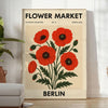 affiche Flower Market Berlin Botanical 9 un chef - œuvre florale vintage nuances noir rouge intérieur disponible 50x70 30x40 style unique