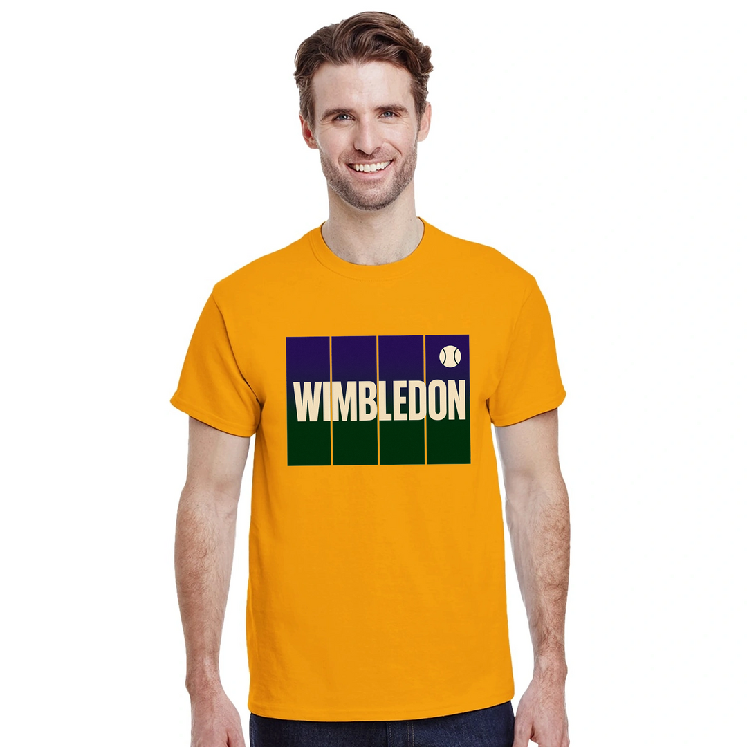 T-shirt de ténis Wimbledon, ideal para fãs e jogadores, com um design vibrante e confortável em algodão respirável