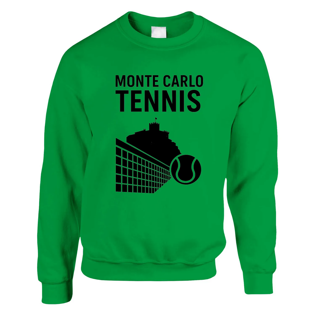 Suéter Monte Carlo Tennis, suave y duradero, mezcla de 50% algodón y 50% poliéster, con corte clásico y comodidad garantizada
