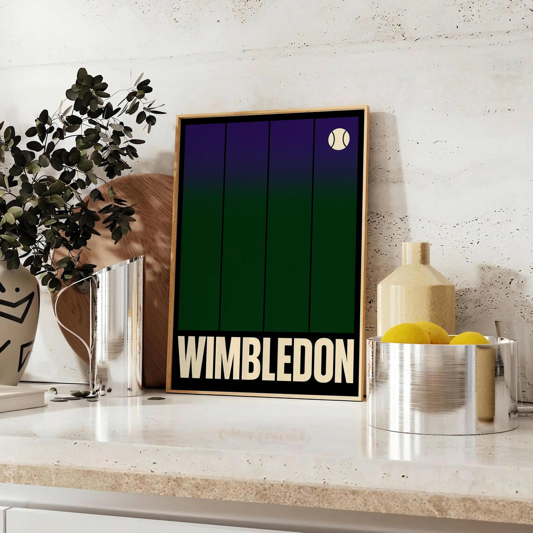 affiche exclusive Wimbledon Tennis 6 un must have tous passionnés élégantes couleurs noir gris artwork une touche chic décoration dimensions cm sublimez murs disponibles A4 A0