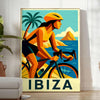 Affiche Ibiza 20 vibrante teintes vertes rouges une touche dynamique décoration amateurs cyclisme style disponible dimensions 50x70 30x40 espace version