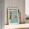 élégance affiche botanique vintage Tokyo Flora Botanical teintes vertes bleues intérieur plante intemporelle dimensions A4 cm A0