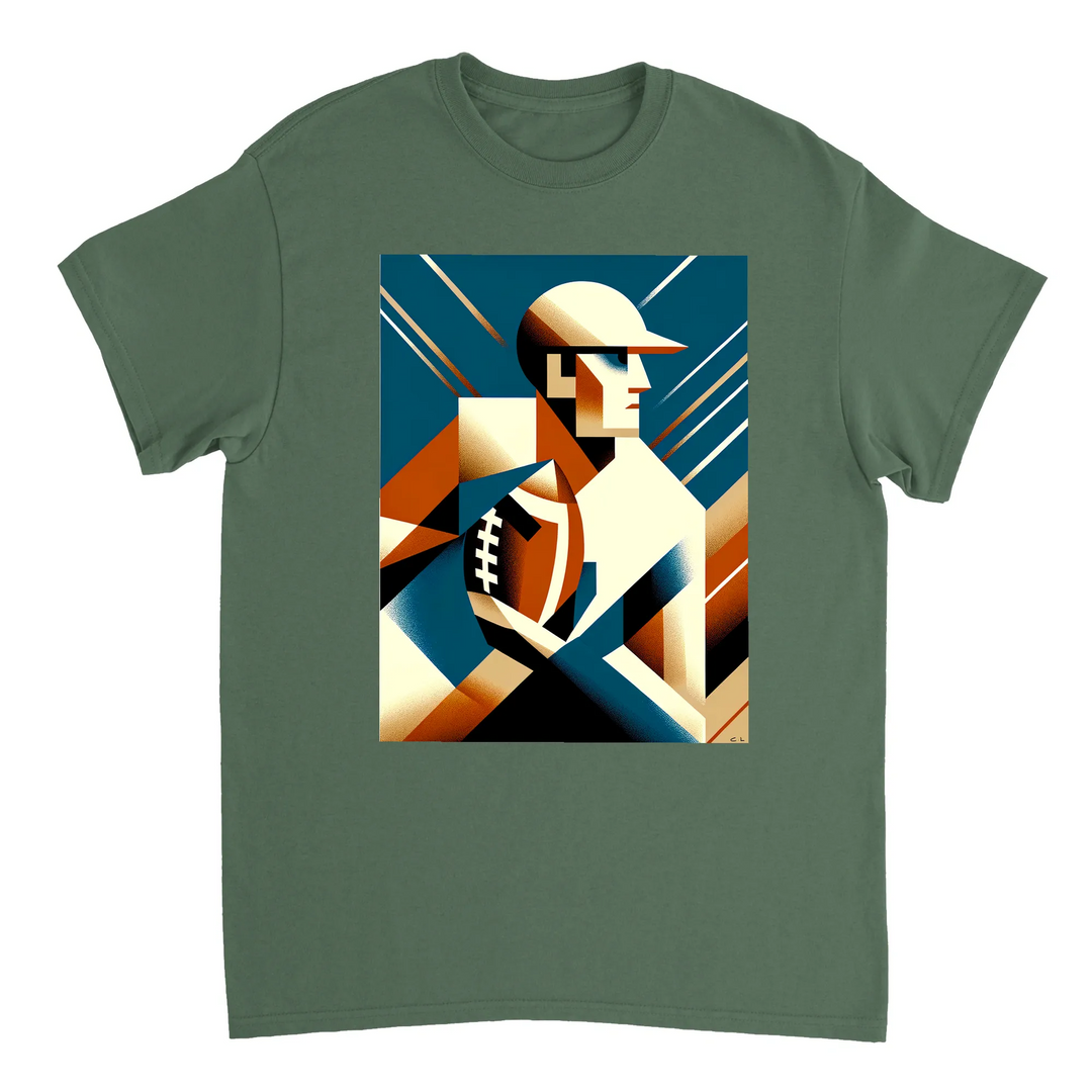 アメリカンフットボールTシャツ。ファンやプレイヤーに最適なスタイリッシュなデザインで、柔らかく通気性のあるコットン素材を使用。快適な着心地で、フィールドでもスタンドでも活躍します。