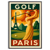 captivating vintage golf poster vibrant Parisian scene green red enthusiast wall art best gift golfers charm space unframed formats