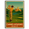 affiche golf Cannes Mougins un cadeau luxe idéal homme tons jaune gris poster vintage art déco espace chef - œuvre 30x40 50x70 cm formats A4 A0