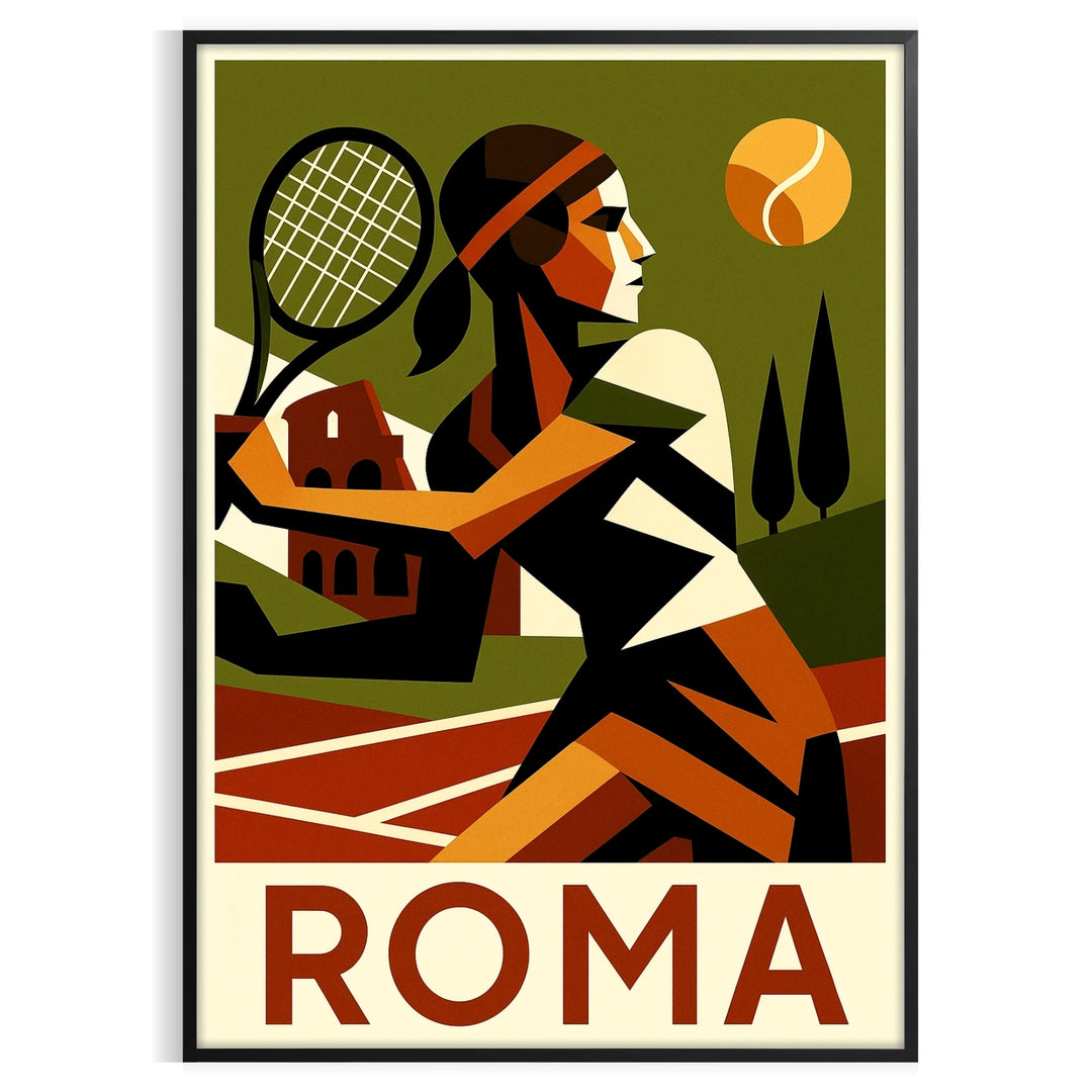space Roma Tennis poster stunning brown gray tones spirit game striking design perfect enthusiast decor A4 cm A0