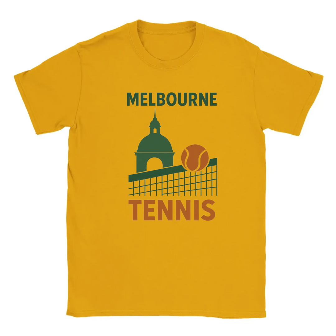 T-shirt exclusivo Tennis Melbourne, perfeito para fãs e jogadores, feito em algodão de alta qualidade para conforto