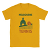 T-shirt exclusivo Tennis Melbourne, perfeito para fãs e jogadores, feito em algodão de alta qualidade para conforto