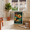 history Swimming Rome poster elegant black brown hues aficionados art culture piece essence aquatic legacy dimensions frame