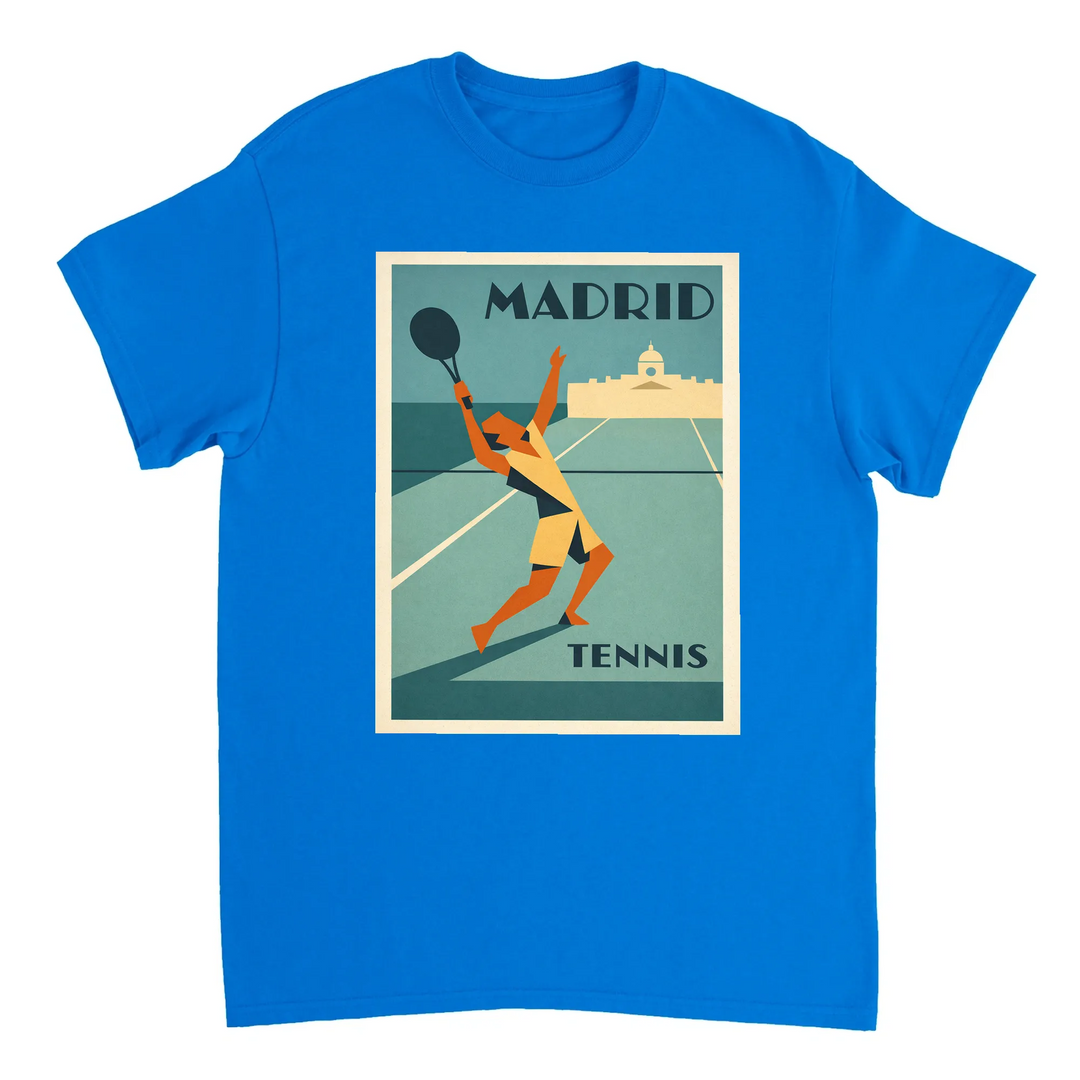 T-shirt style Madrid tennis t shirt unique tee vibrant design passion Spain capital sports enthusiasts casual day comfort flair love available M L XL XXL