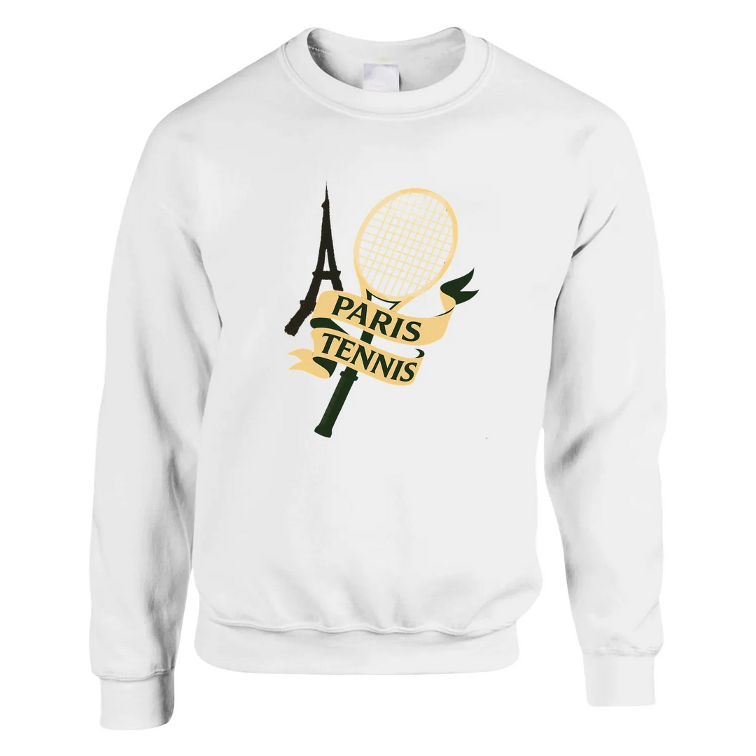 Paris Tennis Sweater un sweat - chemise unisexe doux mélange 50 % polyester filature jet air douceur faible boulochage tricot tricoté imprimé durabilité confort pull classique confortable