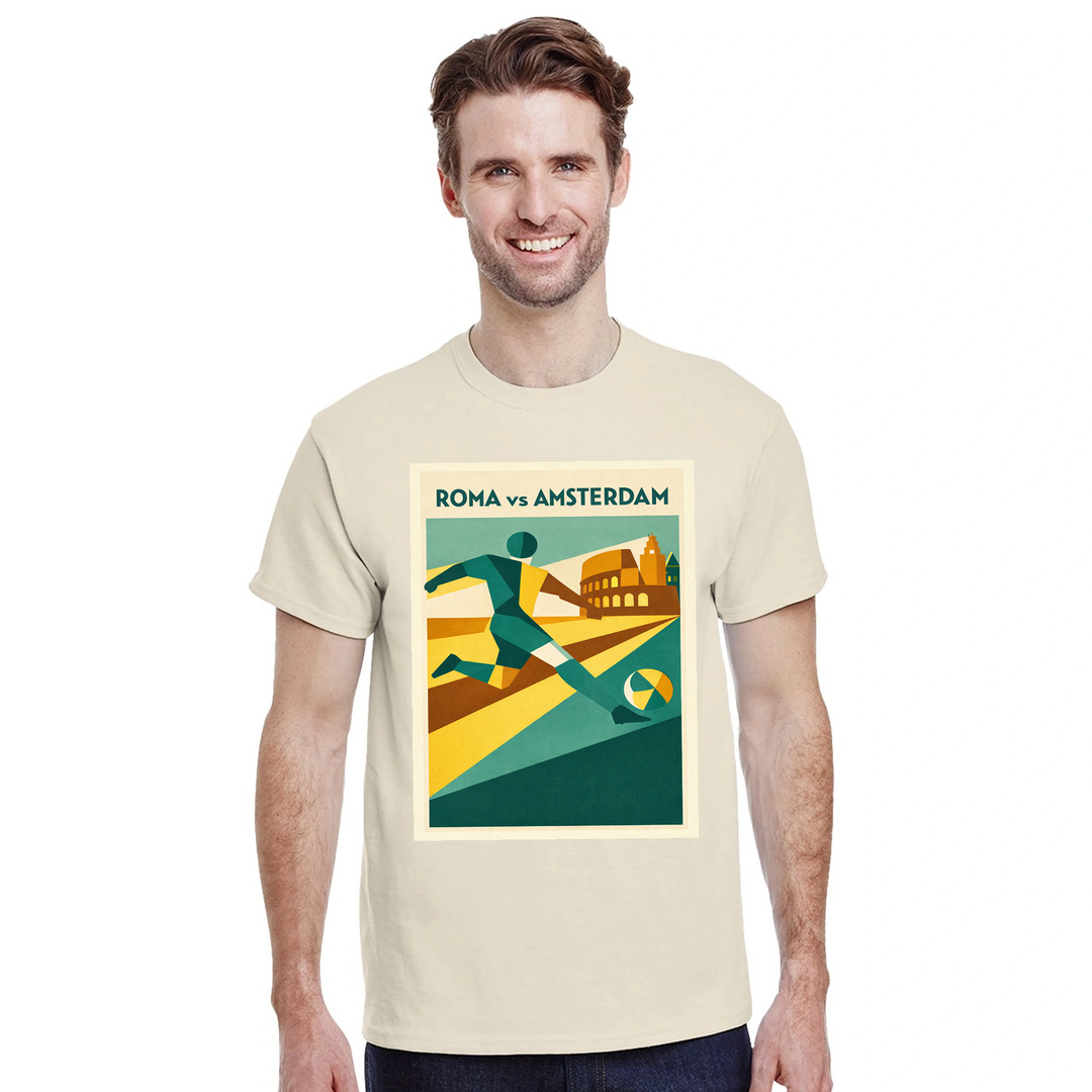 T-shirt ποδοσφαίρου Ρώμης, άνετη και στυλάτη, ιδανική για αγώνες και casual εμφανίσεις, διαθέσιμη σε S, M, L, XL, XXL
