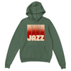 Hoodie Jazz Music, confortável e estiloso, feito de mistura de algodão e poliéster, com capuz forrado, bolso frontal e punhos