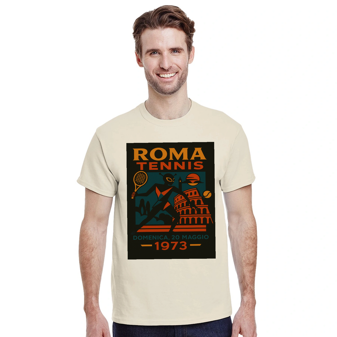 T-shirt Alien Roma Tennis, un capo unico che unisce un tema alieno giocoso alla passione per il tennis, disponibile in divers