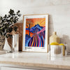 affiche Fuji Spirit Yayoi Kusama blanc bleu essence artistique vibrante Japon espace tailles A4 cm A0