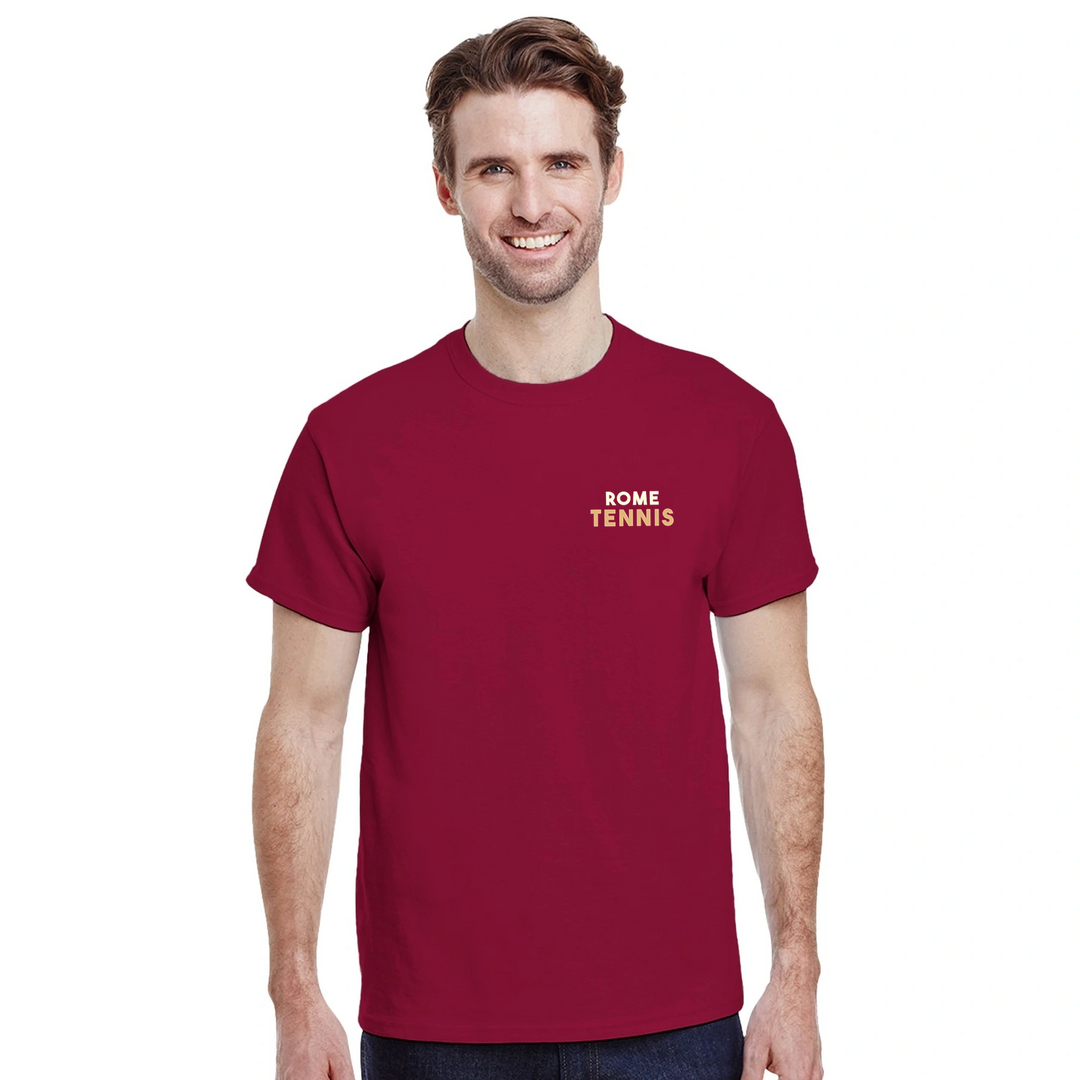 Image Red de Roma Tennis Tshirt  [color:red] [view:front]