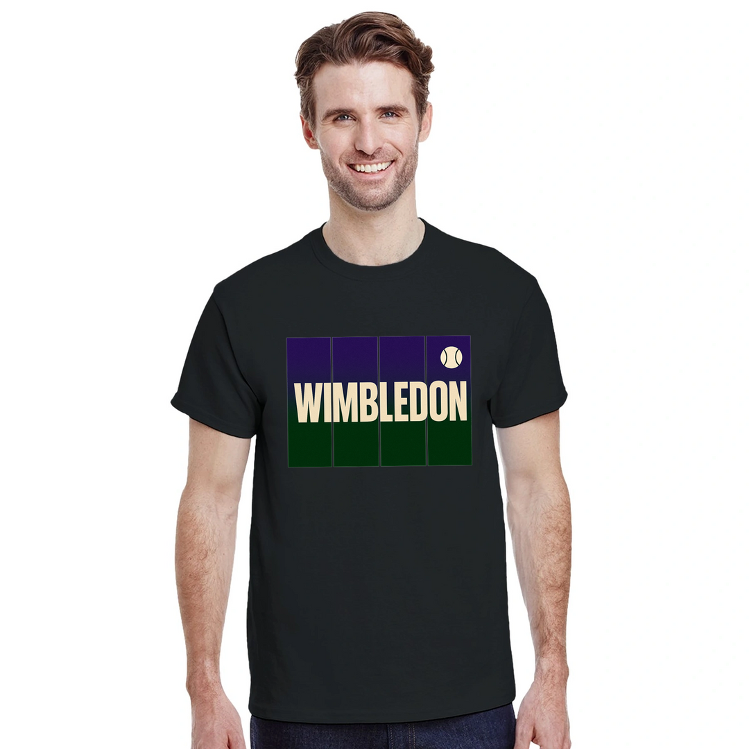 T-shirt de ténis Wimbledon, ideal para fãs e jogadores, com um design vibrante e confortável em algodão respirável