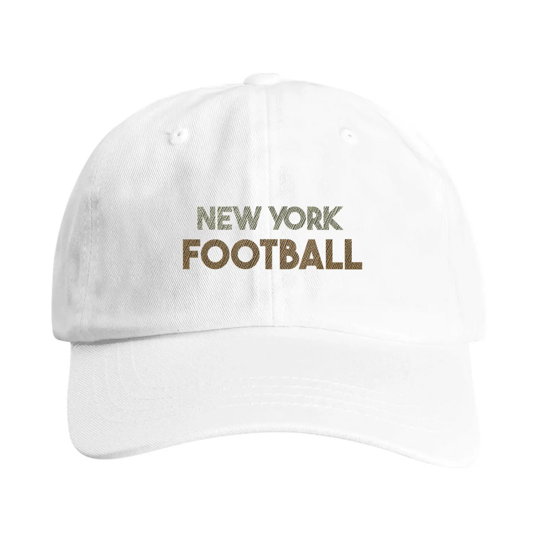 casquette New York Football Broded Cap accessoire vintage idéal 100 % coton brossé élégant profil baslets œil réglable effet laiton visière pré-incurvée tenues
