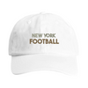 casquette New York Football Broded Cap accessoire vintage idéal 100 % coton brossé élégant profil baslets œil réglable effet laiton visière pré-incurvée tenues