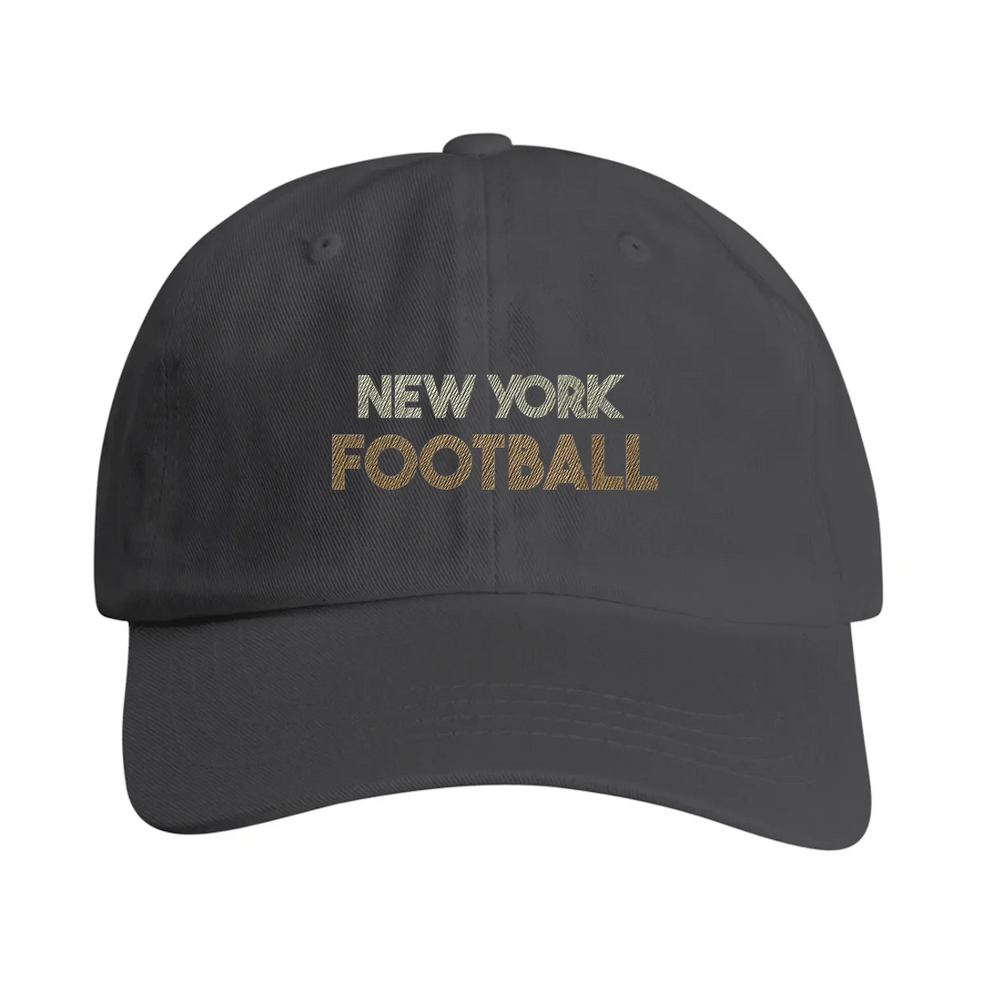 casquette New York Football Broded Cap accessoire vintage idéal 100 % coton brossé élégant profil baslets œil réglable effet laiton visière pré-incurvée tenues