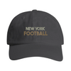 casquette New York Football Broded Cap accessoire vintage idéal 100 % coton brossé élégant profil baslets œil réglable effet laiton visière pré-incurvée tenues