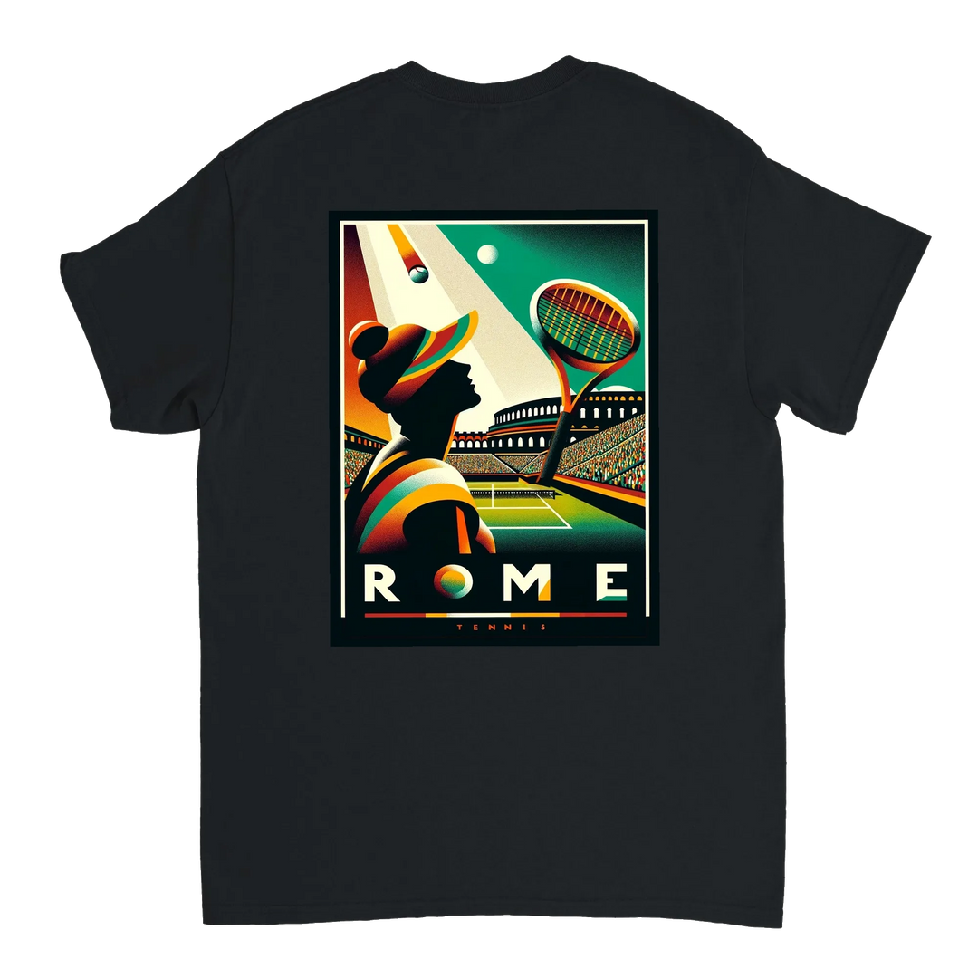 Image Black de Roma Tennis Tshirt  [color:black] [view:back]