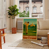 affiche golf Cannes Mougins un cadeau luxe idéal homme tons jaune gris poster vintage art déco espace chef - œuvre 30x40 50x70 cm formats A4 A0