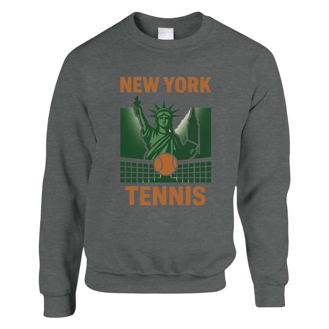 New York Tennis Sweater un sweat - shirt épais unisexe mélange doux 50 % coton polyester coupe classique une douceur inégalée grâce à la filature jet air coutures robustes look sportif élégant