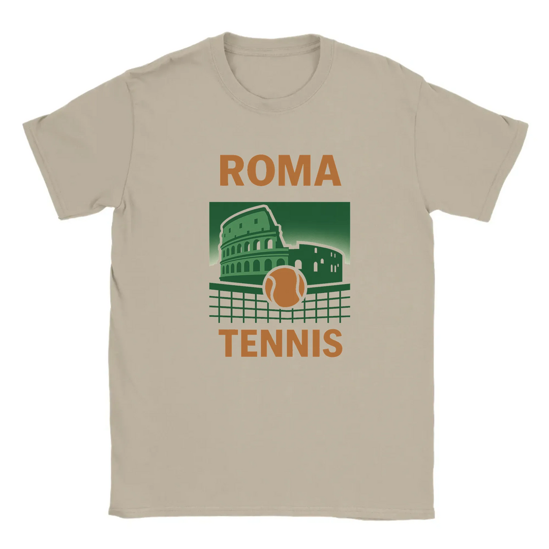 T-shirt T exclusif thème tennis Rome parfait passionnés style sport design unique capture élégance italienne énergie court une tenue décontractée sportive tailles SML XL XXL