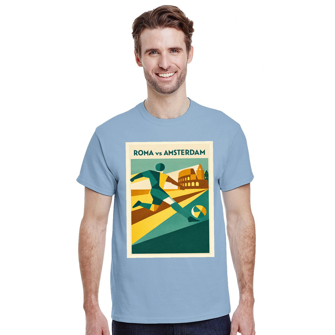 T-shirt ποδοσφαίρου Ρώμης, άνετη και στυλάτη, ιδανική για αγώνες και casual εμφανίσεις, διαθέσιμη σε S, M, L, XL, XXL
