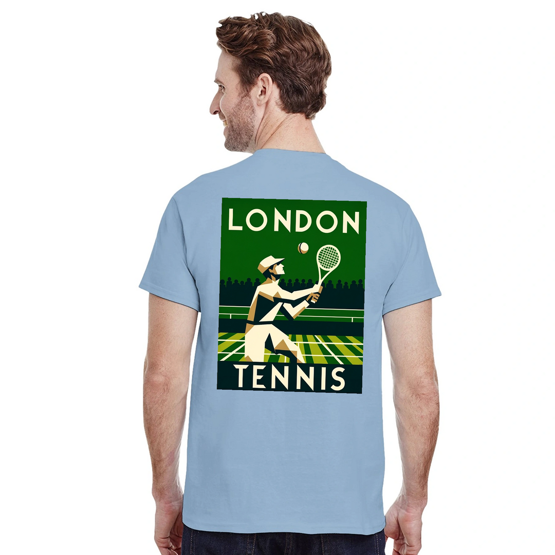Koszulka tenisowa inspirowana Londynem, idealna dla fanów i graczy. Wykonana z wysokiej jakości bawełny, łączy styl z komfort