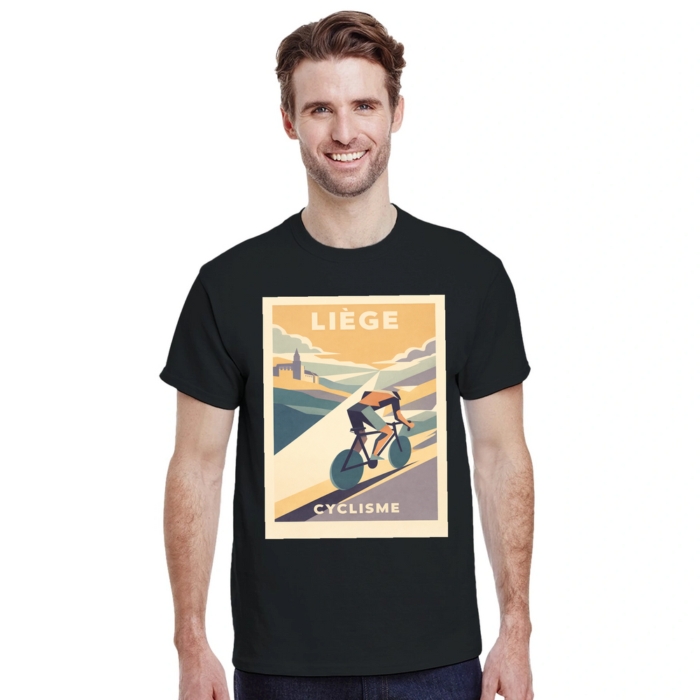 T-shirt passion Liège Belgium Cyclisme t shirt enthusiasts fans stylish tee heart cycling culture soft breathable cotton day comfort sidelines today