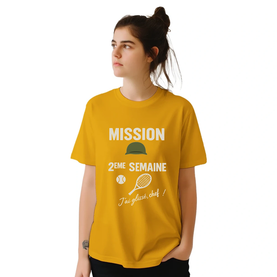 T-shirt game Mission 2eme Semaine Tennis t shirt enthusiasts stylish tee comfort passion sport high quality materials ideal court today love S M L XL XXL