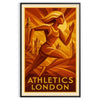 spirit London athletics inspiring woman poster earthy brown vibrant green hues two dimensions perfect space piece sports art today available unframed formats