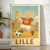 Affiche captivante Kid Elephant nuances gris orange parfaite passionnés football enfants une touche originale décoration espace Achetez belle œuvre disponibles A4 cm A0