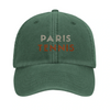Image Green de Vintage Cap Paris Tennis 3 - Embroidered Design