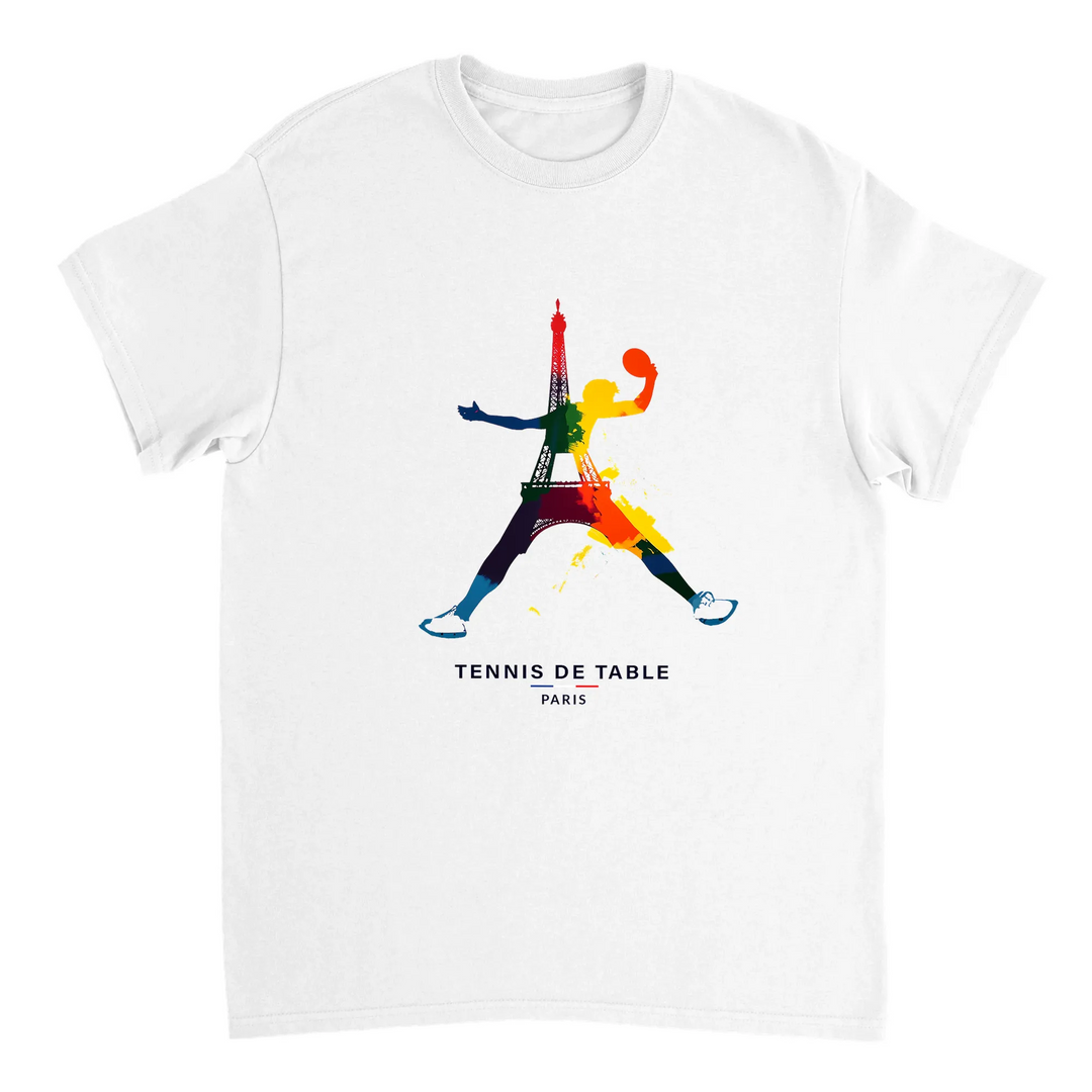 Image White de Tennis Table Tshirt  [color:white] [view:front]
