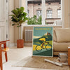 Póster de ciclismo Valkenburg, Países Baixos, em laranja e verde vibrante, ideal para amantes do ciclismo. Disponível em vári