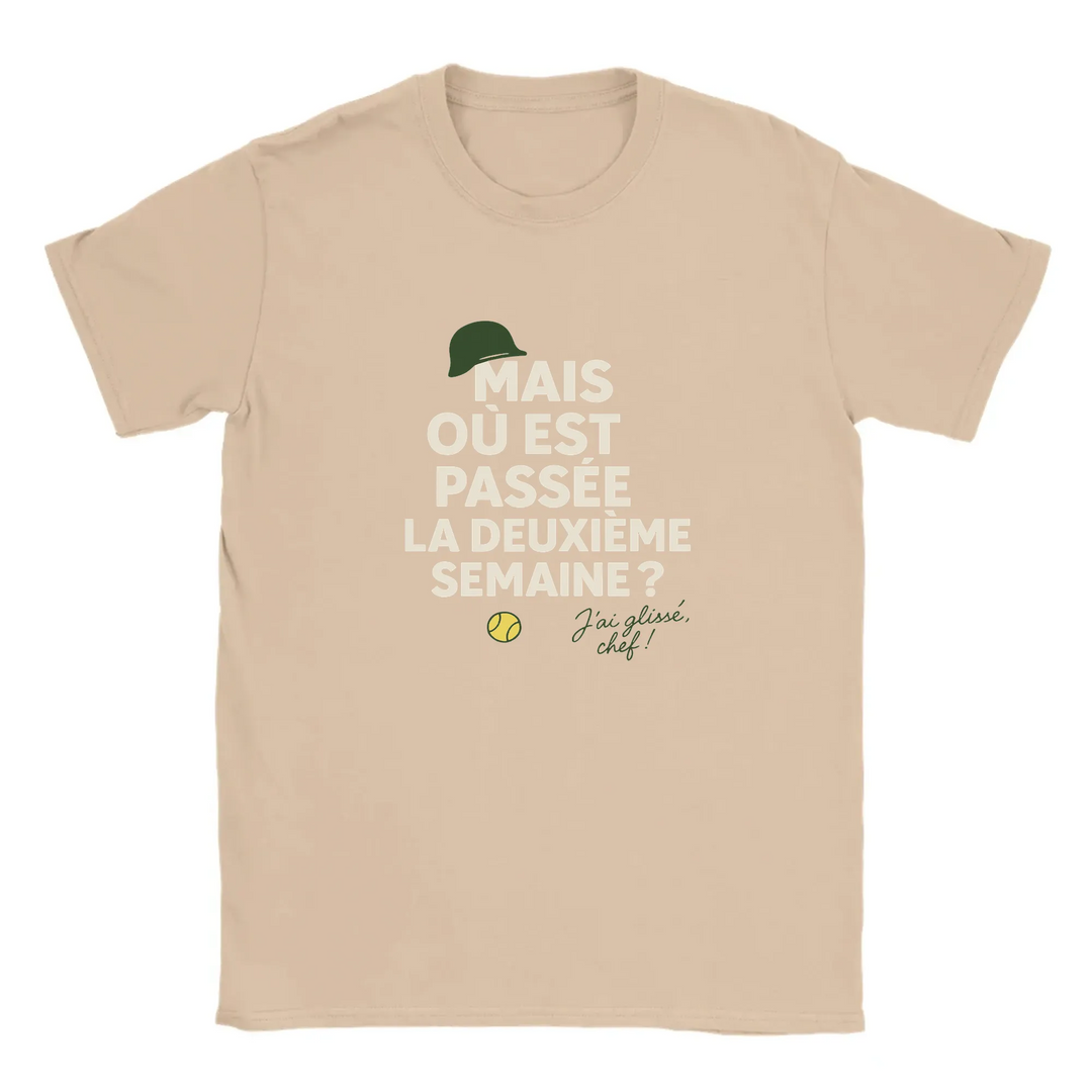 Image Natural de Où est passée la deuxième semaine Tennis Tshirt
